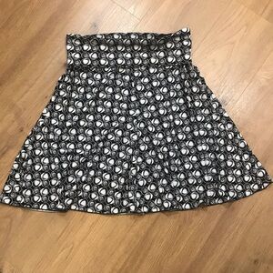 Max Studio Mini Midi A-line Skirt Black White Stretchy Women’s size M